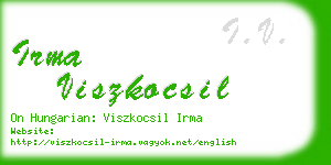 irma viszkocsil business card